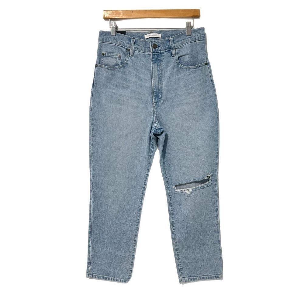 NEW Nobody Denim Blue The Frankie Jeans Stretch High Waist Size 31 Straight Leg